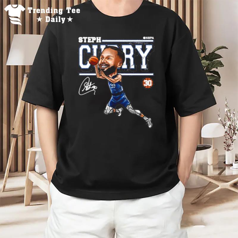 Steph Curry Golden State Warriors 500 Level Nba Cartoon Signature T-Shirt