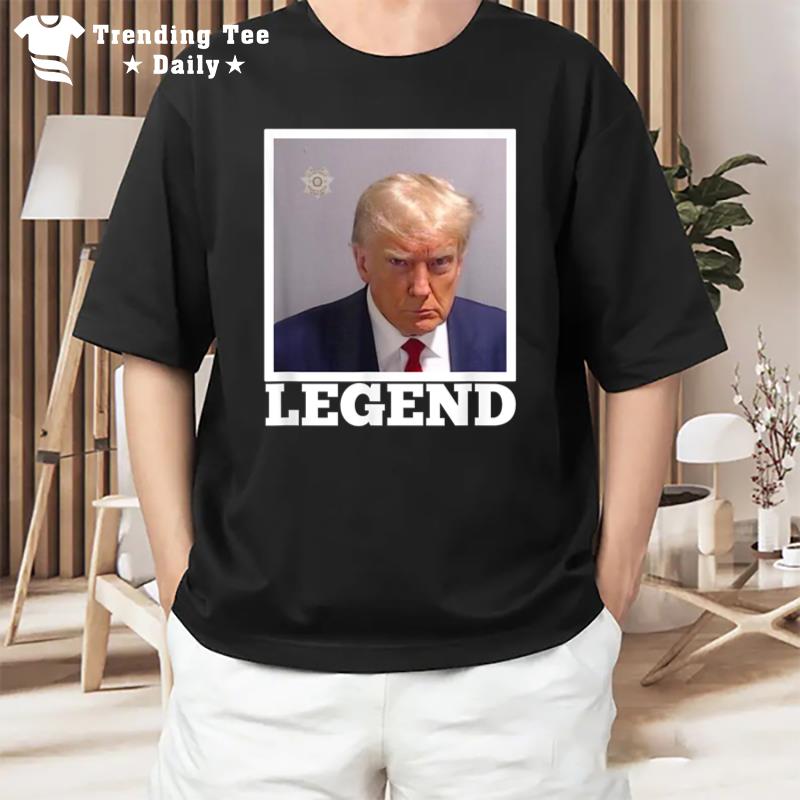 Trump Mugshot Legend President Trump 2024 Fulton T-Shirt