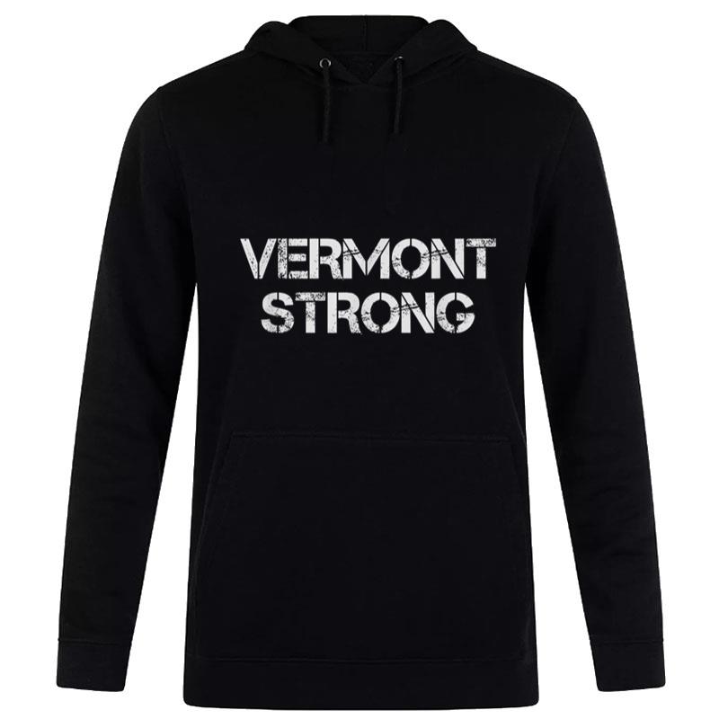 Vermont Strong I Love Vermont Gym Fitness Workout Maple Leaf Hoodie