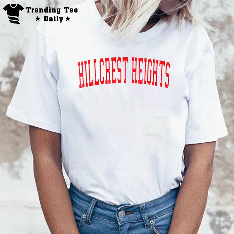 Vintage Hillcrest Heights Md Distressed Red Varsity Style T-Shirt