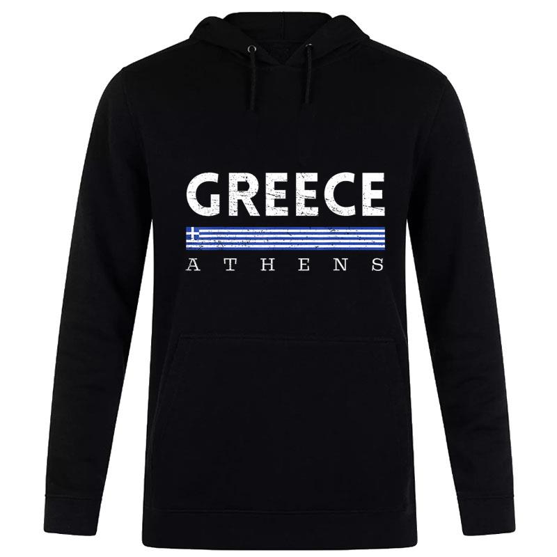 Vintage Greece Flag Matching Trip Souvenirs From Athens Hoodie