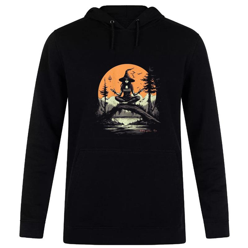 Witch Meditating Halloween Costume Yoga Zen Meditation Hoodie