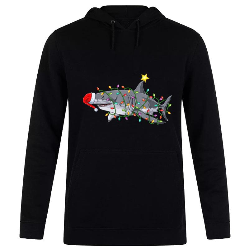 Xmas Graphic Christmas Shark Funny Sharks Christmas Hoodie