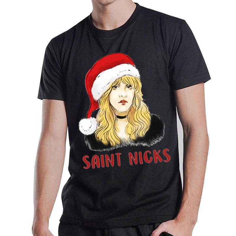 Stevie Nicks Wearing Santa Hat Christmas T-Shirt T-Shirt