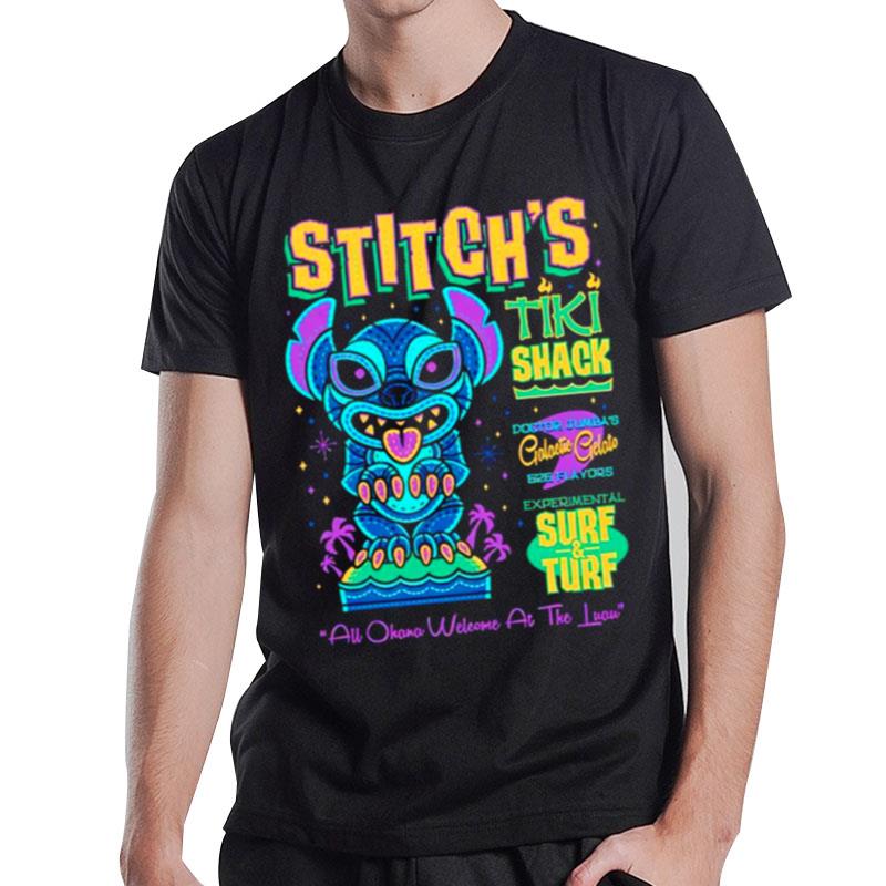 Stitch Tiki Shack Surf Turf T-Shirt T-Shirt