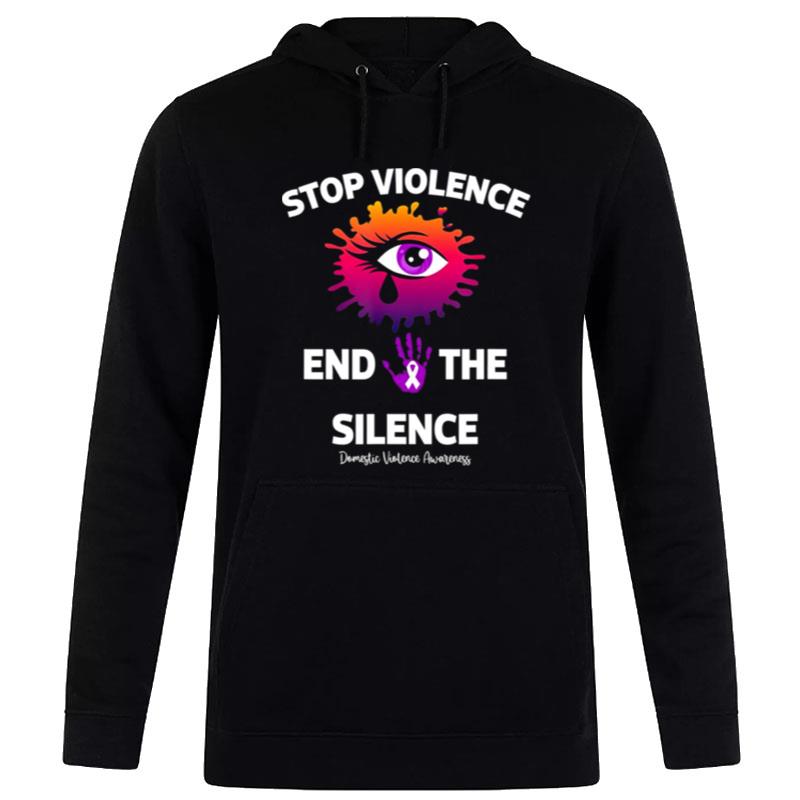 Stop Violence End The Silence Domestic Violence Awareness T-Shirt Hoodie