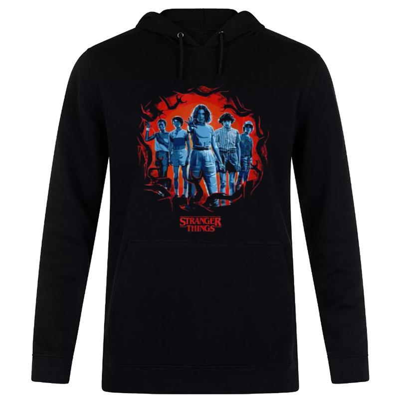 Stranger Things Group Shot Demogorgon Framed S T-Shirt Hoodie