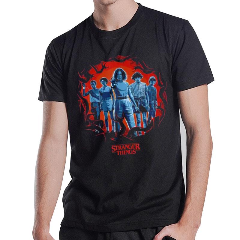 Stranger Things Group Shot Demogorgon Framed S T-Shirt T-Shirt