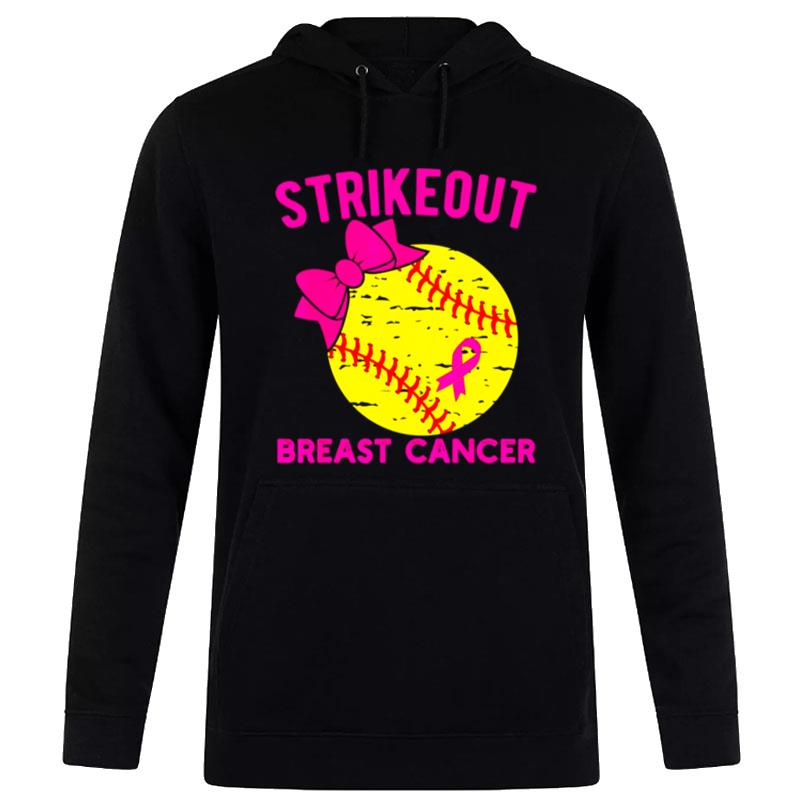 Strike Out Breast Cancer Awareness Vintage Softball Fighters T-Shirt Hoodie