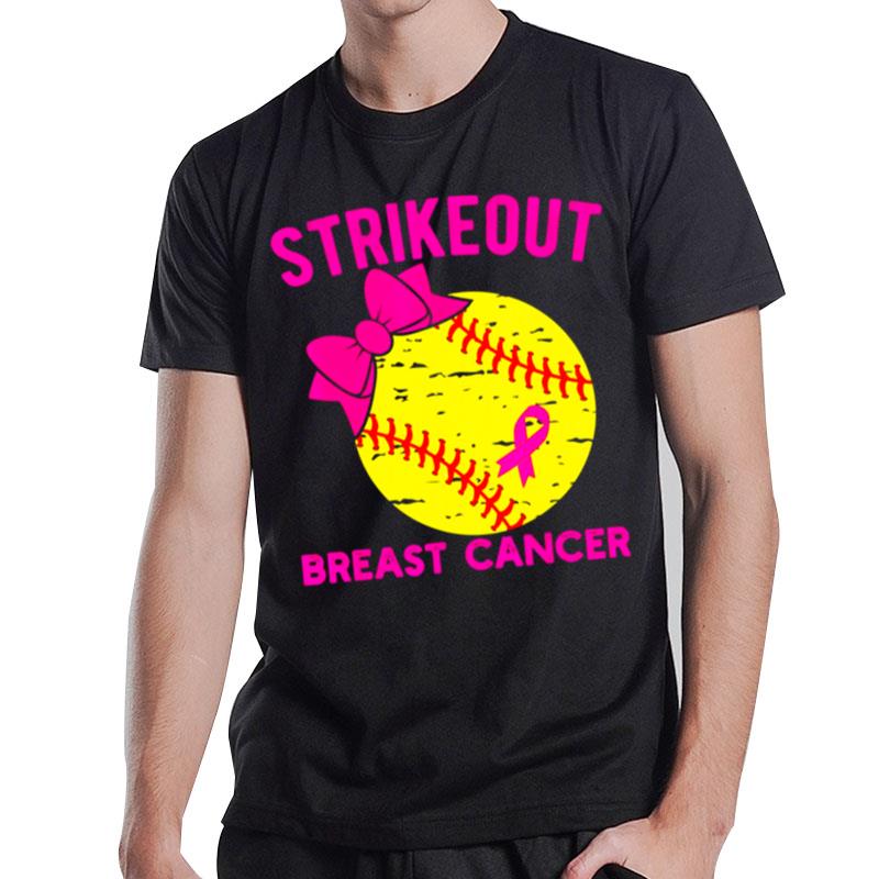 Strike Out Breast Cancer Awareness Vintage Softball Fighters T-Shirt T-Shirt