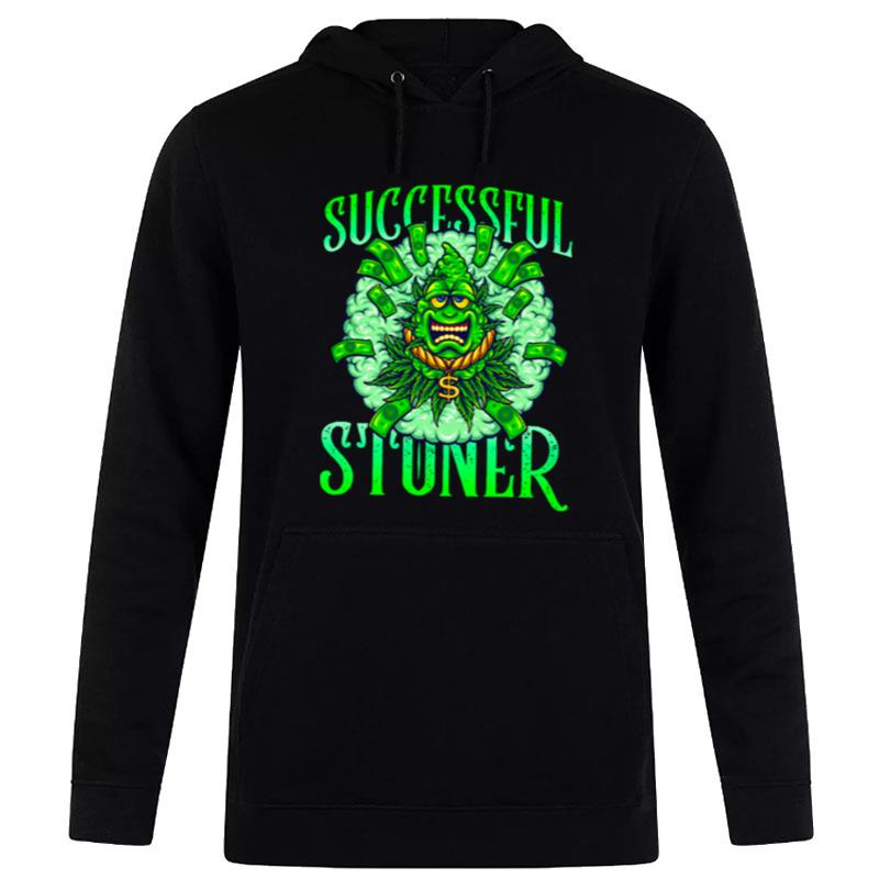 Successful Stoner  Blinged Out Cartoon Bud Surrounded By Money And Smoke S T-Shirt Hoodie