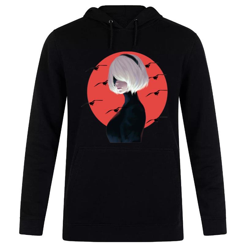 Sun Behind 2B Nier Automata Japanese Artwork T-Shirt Hoodie