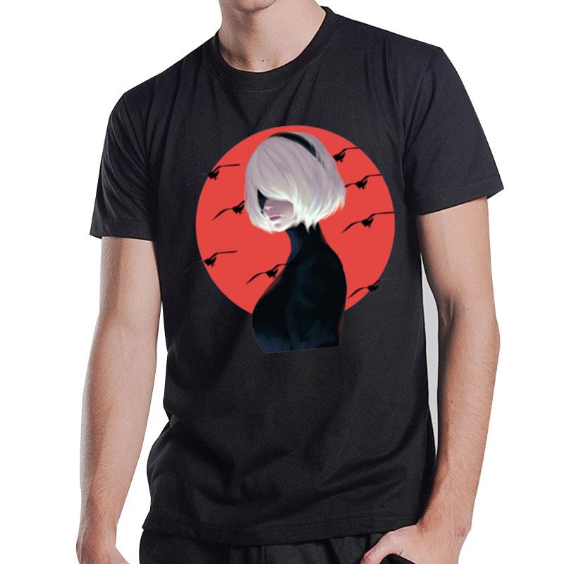 Sun Behind 2B Nier Automata Japanese Artwork T-Shirt T-Shirt