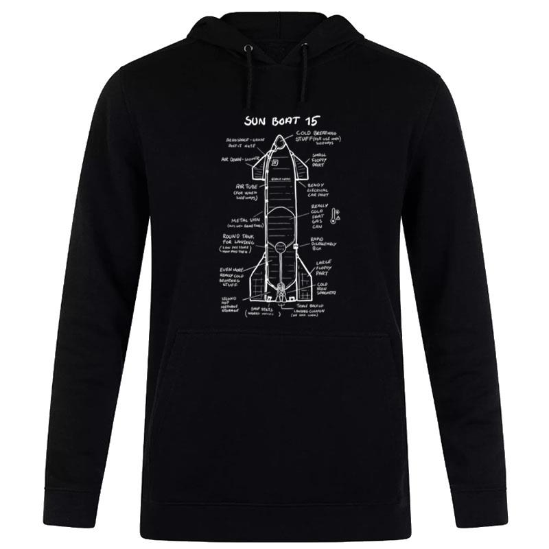 Sun Boat 15 Starship Schematics T-Shirt Hoodie