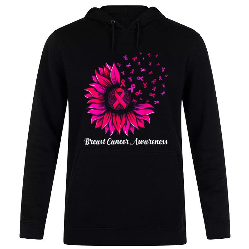 Sunflower Wear Pink Breast Cancer Awareness Women Warrior T-Shirt Hoodie