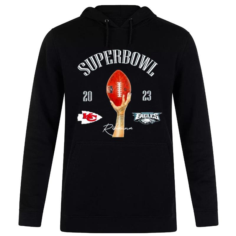Super Bowl Kansas City Chiefs Vs Philadelphia Eagles Rihanna 2023 T-Shirt Hoodie