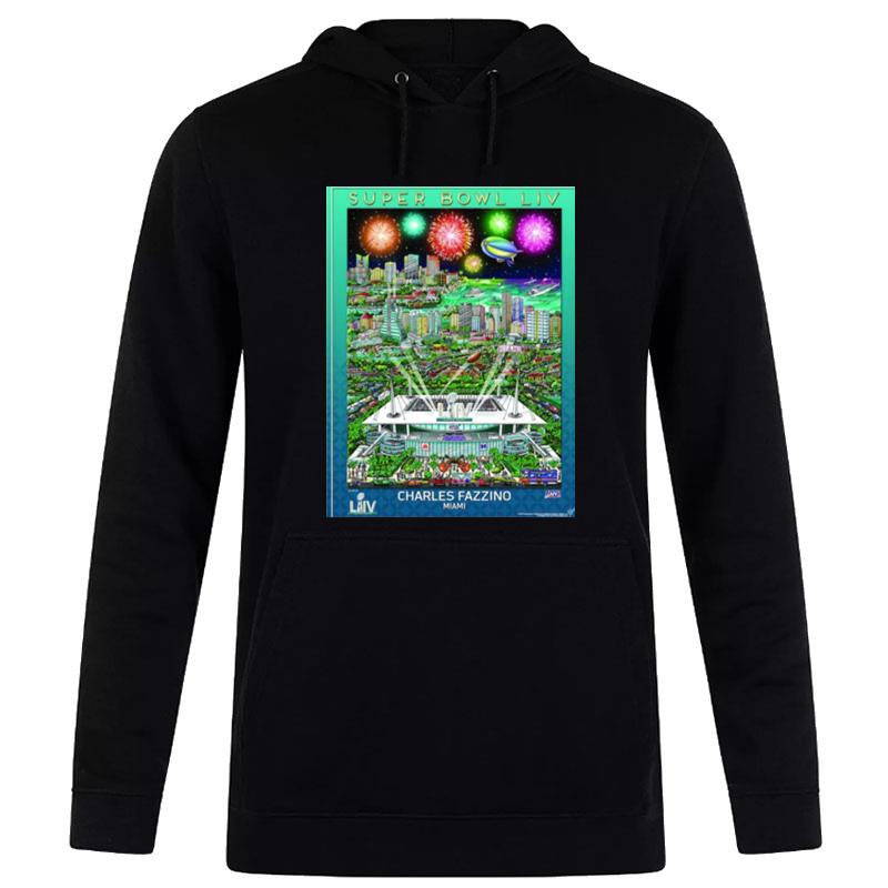 Super Bowl Liv Poster Print Designed By Charles Fazzino T-Shirt Hoodie