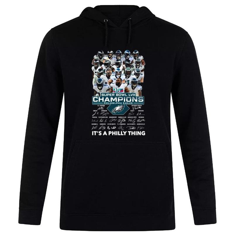 Super Bowl Lvii Champions Philadelphia Eagles It's A Philly Thing Signatures T-Shirt Hoodie