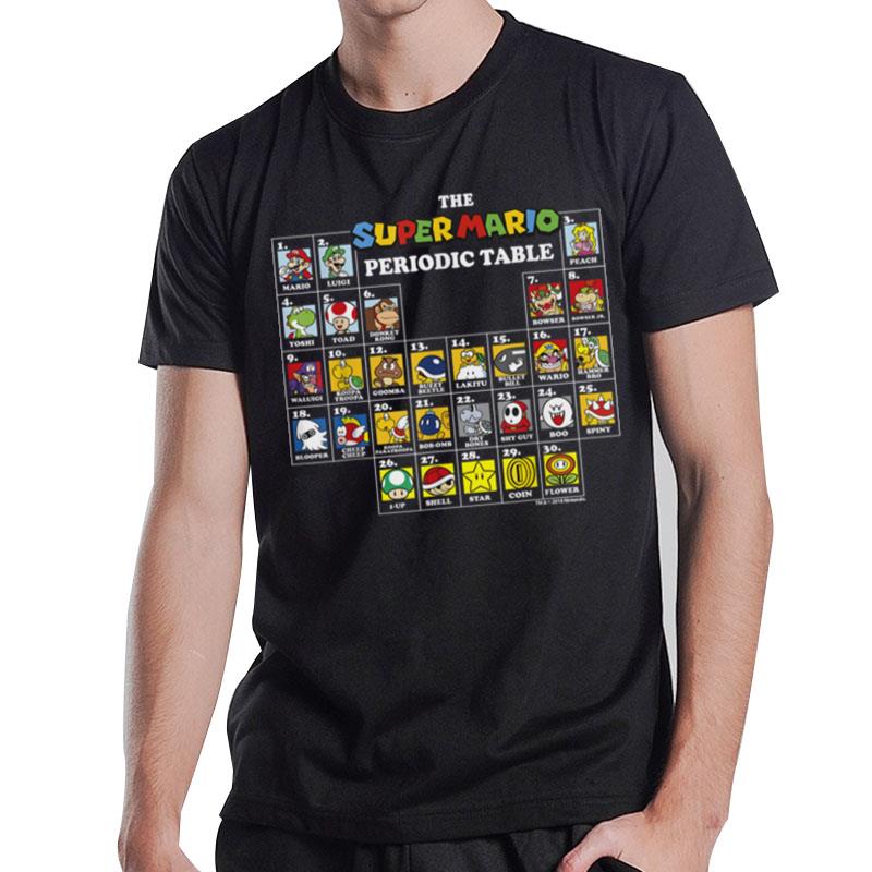 Super Mario Periodic Table Of Characters Graphic T-Shirt T-Shirt
