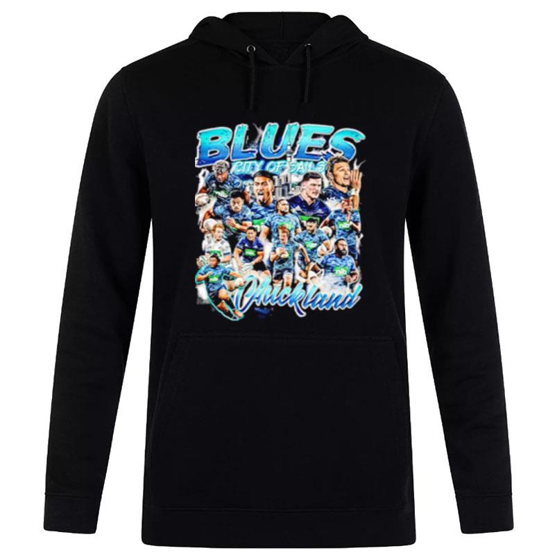 Super Rugby Alk Blues City Of Sails Auckland T-Shirt Hoodie