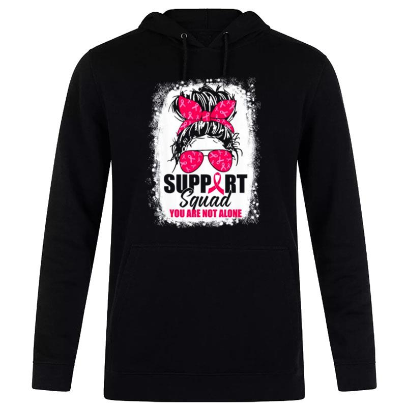 Support Squad Messy Bun Warrior Breast Cancer Awareness Hoodie