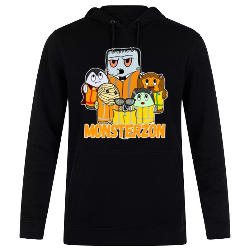 Swagazon Monsters Mummy Frankenstein Dracula Monsterzon Halloween Graphic Hoodie