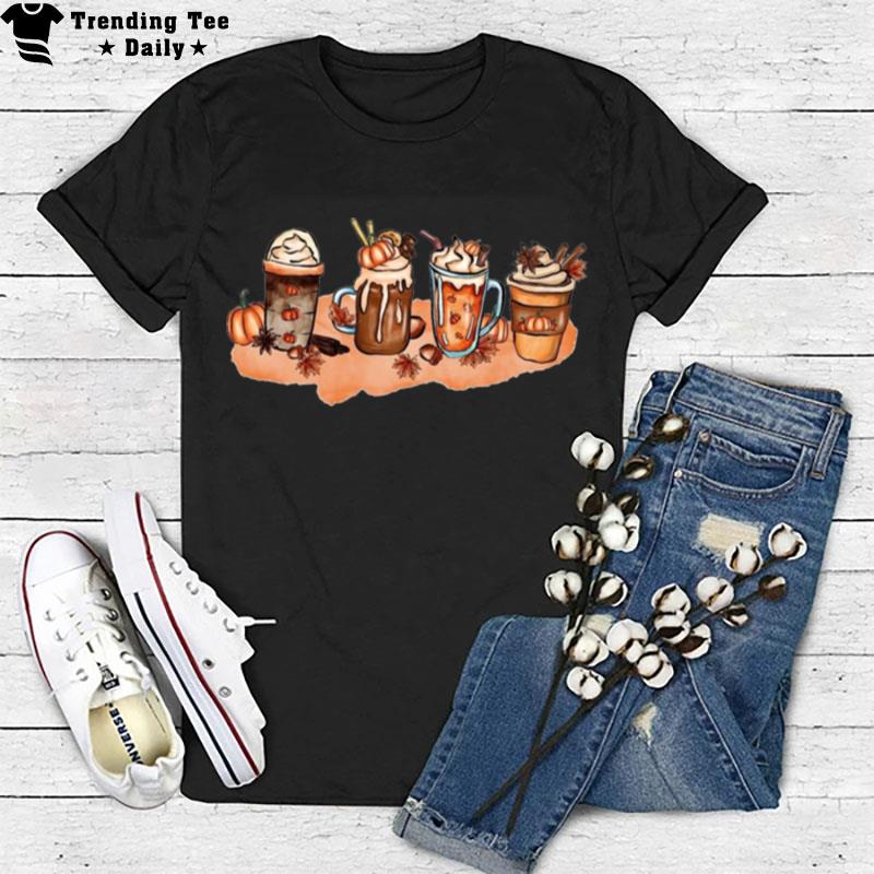 Sweat Autumn Pumpkin Coffee Halloween T-Shirt