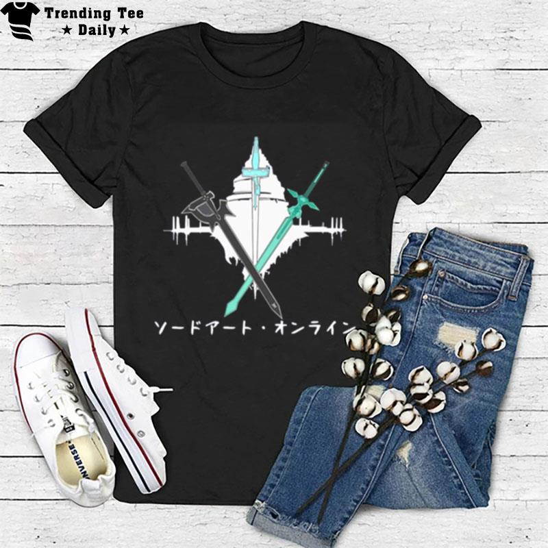 Sword Art Online Kirito And Asuna Swords T-Shirt