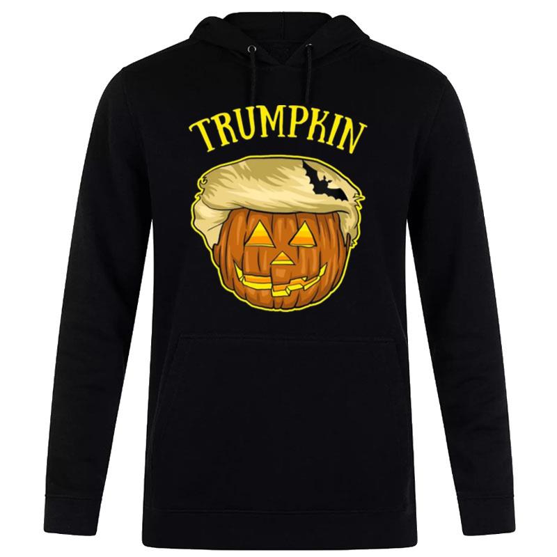 T Pumpkin And Bat Halloween Trumpkin T Shir Hoodie