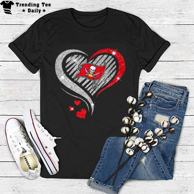 Tampa Bay Buccaneers Football Heart Diamond T-Shirt