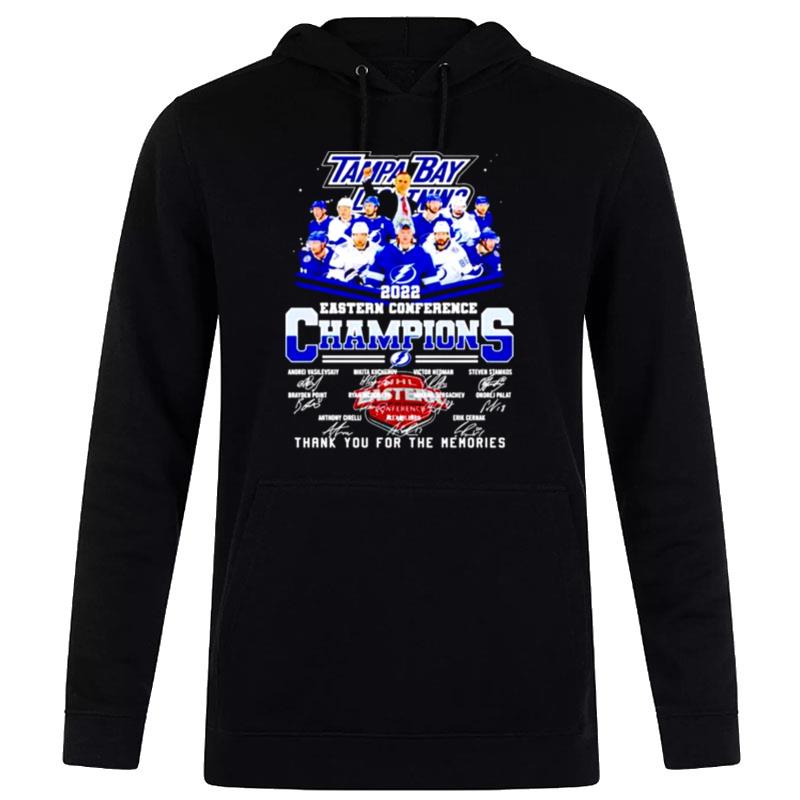 Tampa Bay Lightning 2022 Eastern Conference Champions Thank You For The Memories Signatures Hoodie