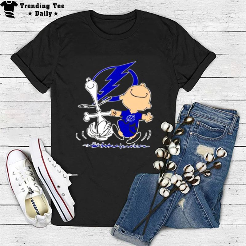 Tampa Bay Lightning Snoopy And Charlie Brown Dancing T-Shirt