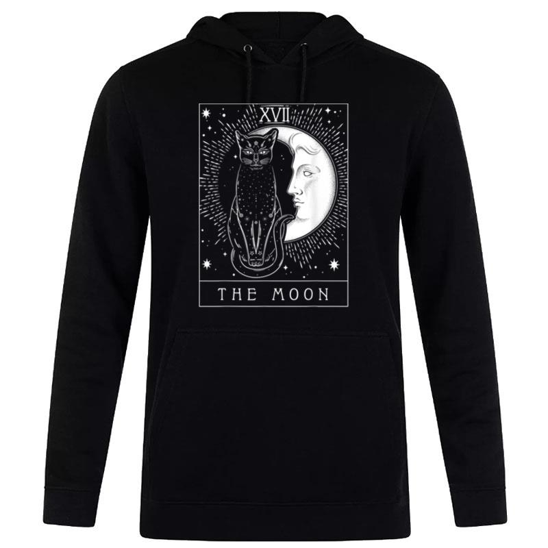 Tarot Card Crescent Moon And Cat Graphic T Shirt Hoodie