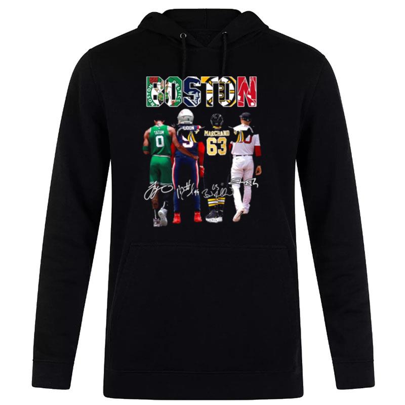 Tatum Marchand Boston Celtics New England Patriots Boston Bruins And Boston Red Sox Signatures Hoodie