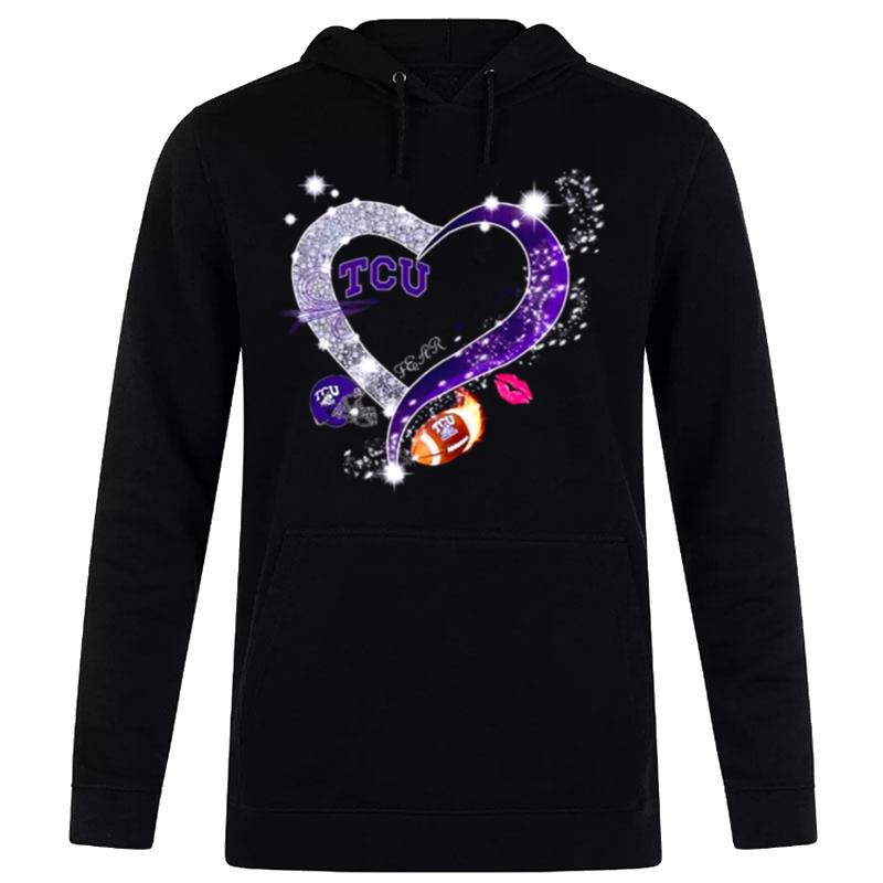 Tcu Horned Frogs Fear The Frogs Heart Diamond Hoodie