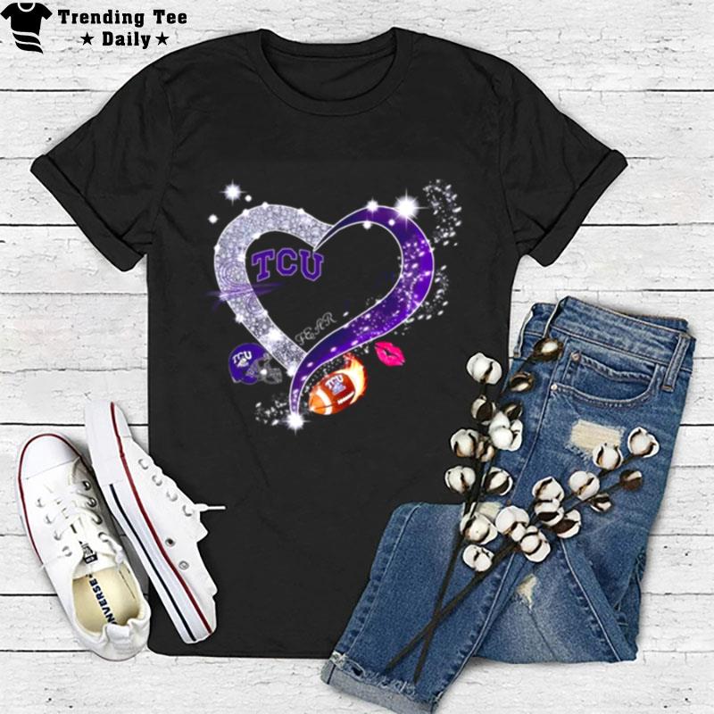 Tcu Horned Frogs Fear The Frogs Heart Diamond T-Shirt