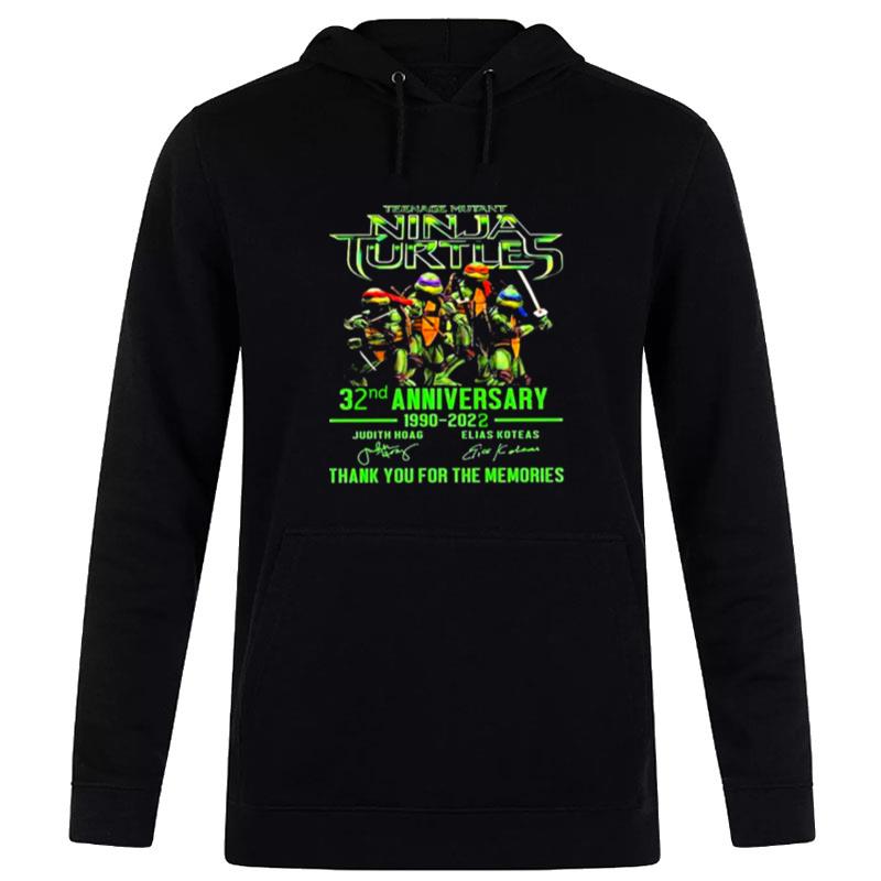 Teenage Mutant Ninja Turtles 32Nd Anniversary 1990 2022 Thank You For The Memories Signatures Hoodie