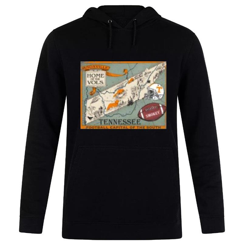 Tennessee Home Of The Vols Map Hoodie