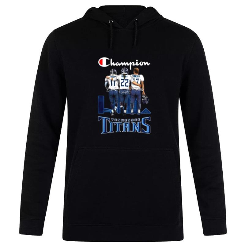 Tennessee Titans Brown Henry And Tannehill Champions Skyline Signatures Hoodie