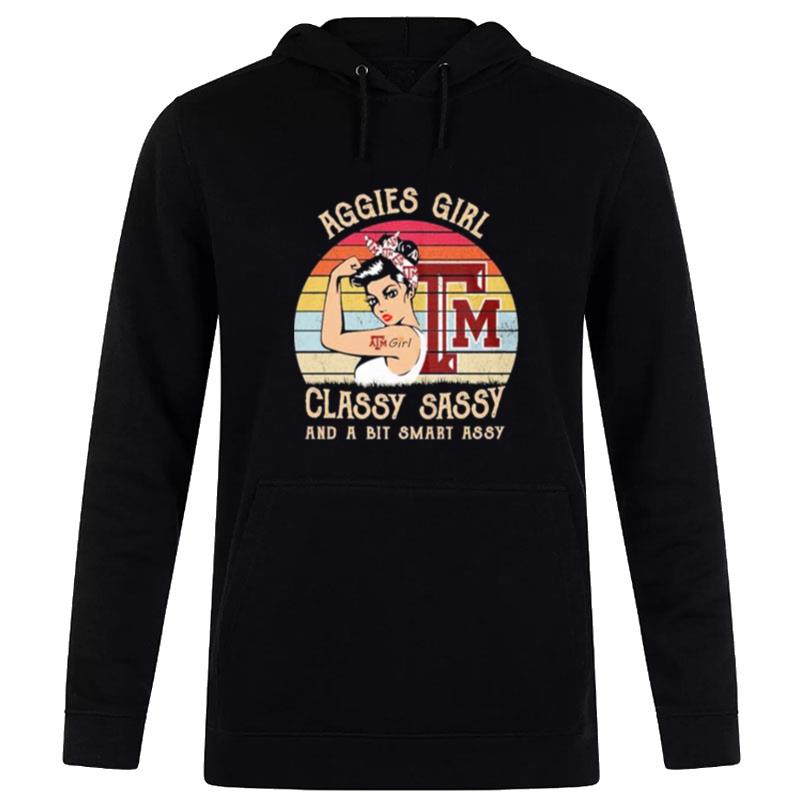 Texas A&M Aggies Girl Classy Sassy And A Bit Smart Assy Vintage Hoodie