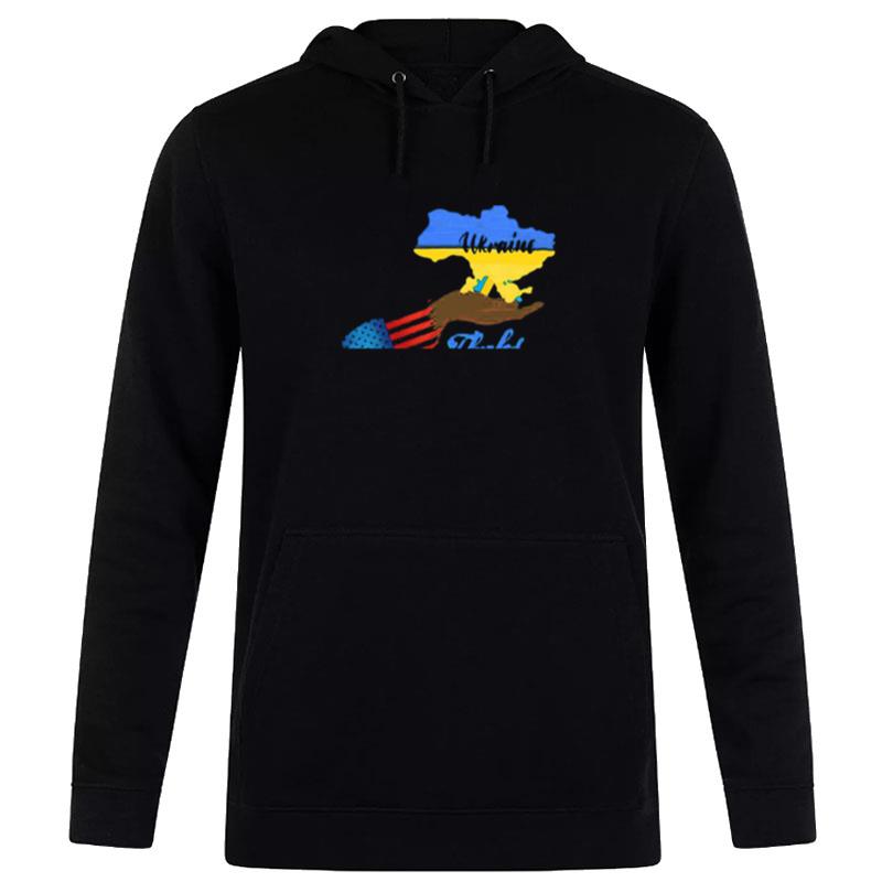 Thanks Americans For Their Support I Stand With Ukraine Ukraine Flag Fist Fight Like Ukraine Hoodie