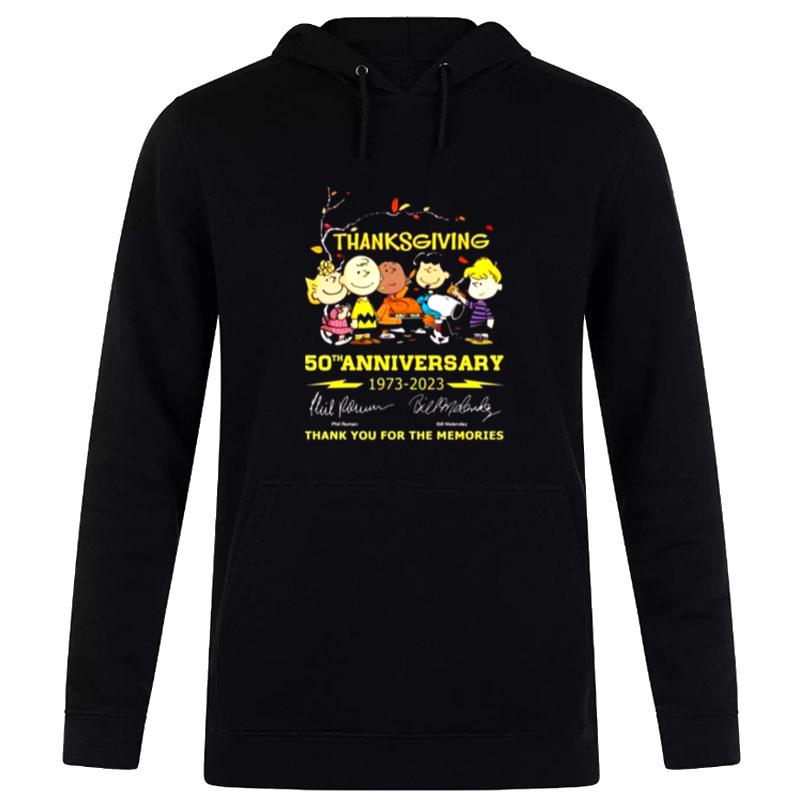 Thanksgiving 50Th Anniversary 1973 - 2023 Thank You For The Memories Signatures Hoodie