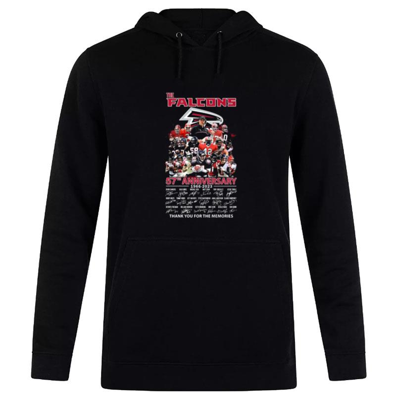 The Atlanta Falcons 57Th Anniversary 1966 2023 Thank You For The Memories Signatures Hoodie