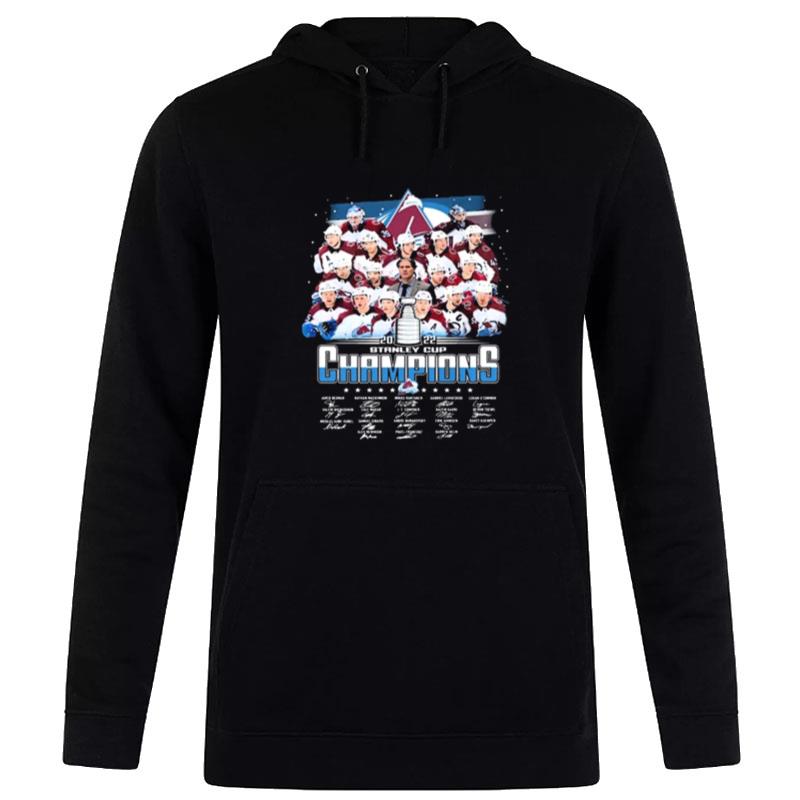 The Avalanche Hockey 2022 Nhl Stanley Cup Champions Signatures Hoodie