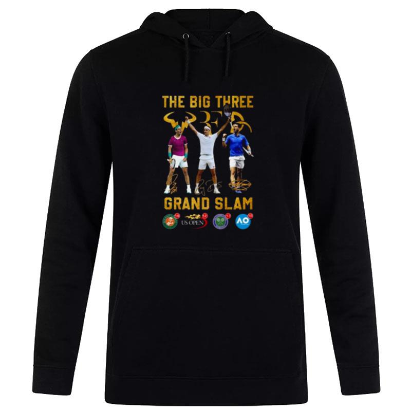 The Big Three Grand Slam Novak Djokovic Federer Nadal Legends Signatures Hoodie