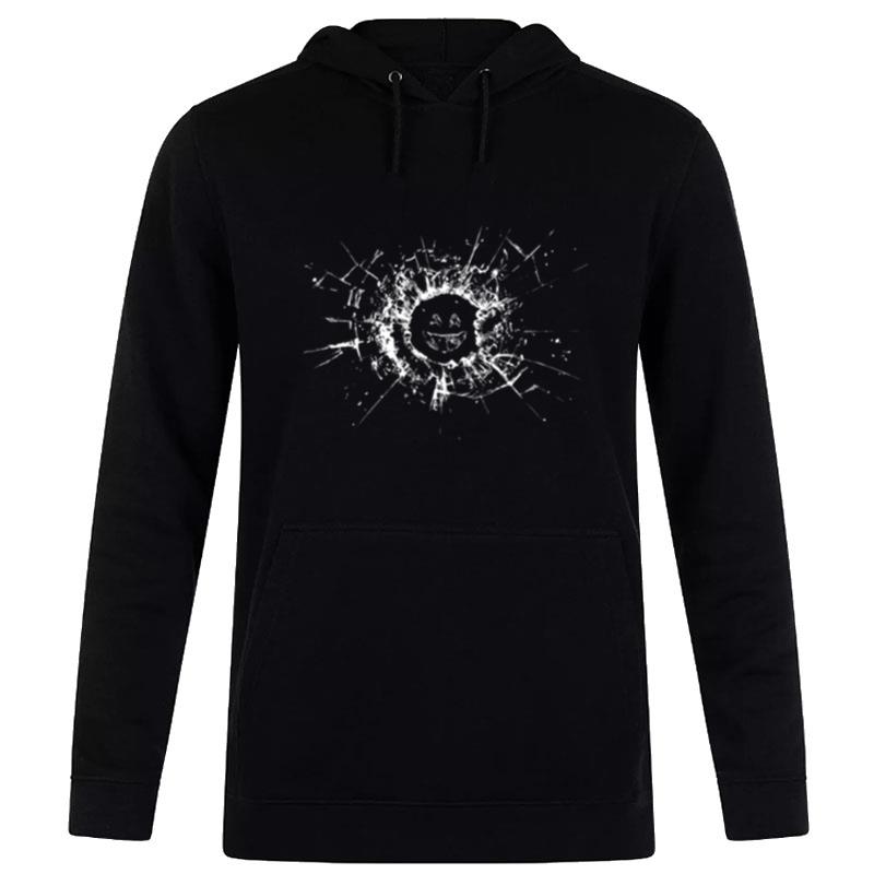 The Broken Glass Black Mirror Smiley Hoodie