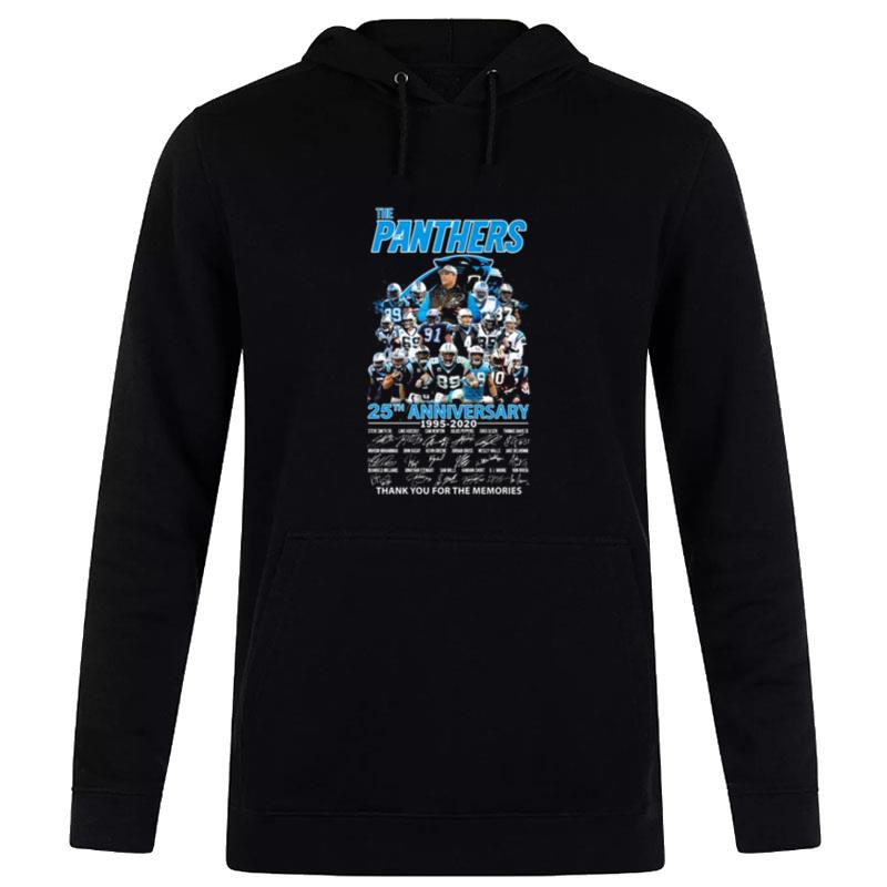 The Carolina Panthers 25Th Anniversary 1995 2023 Thank You For The Memories Signatures Hoodie