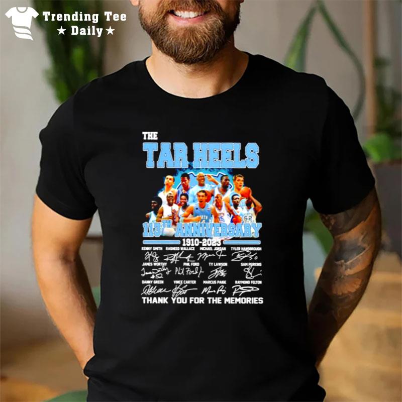 The Carolina Tar Heels Team 113Th Anniversary 1910 2023 Signatures T-Shirt