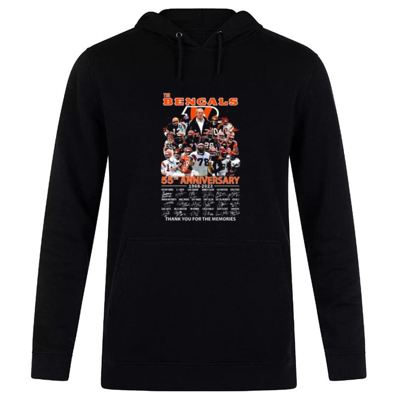 The Cincinnati Bengals 55Th Anniversary 1968 2023 Thank You For The Memories Signatures Hoodie