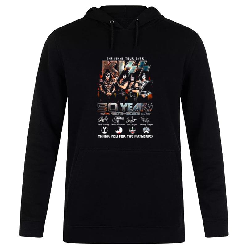 The Final Tour Ever Kiss Band 50 Years 1973 2023 Signatures Thank You Hoodie